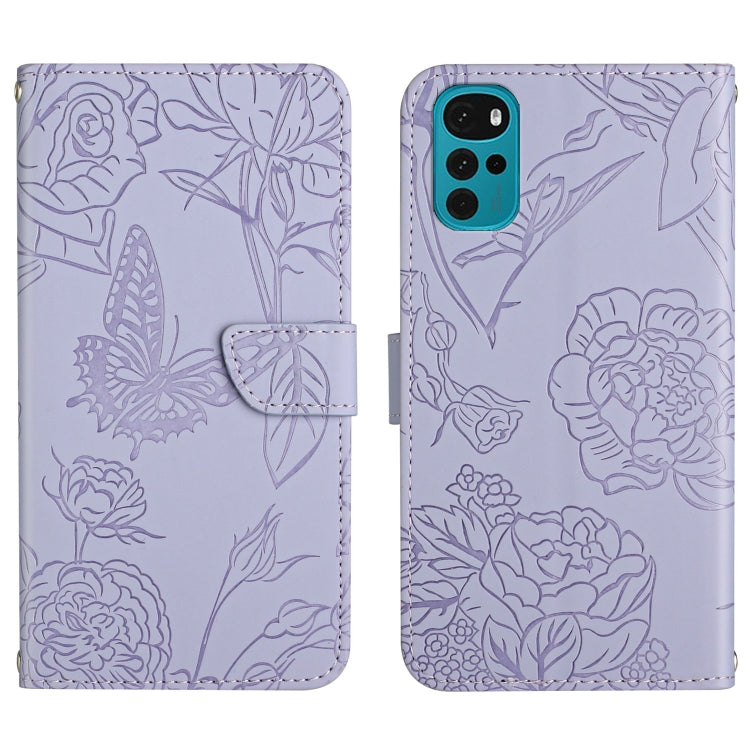 Custodia per cellulare in pelle goffrata con peonia a farfalla, For Motorola Moto G9, For Motorola Moto G9 Plus, For Motorola Moto G9 Power, For Motorola Moto G22