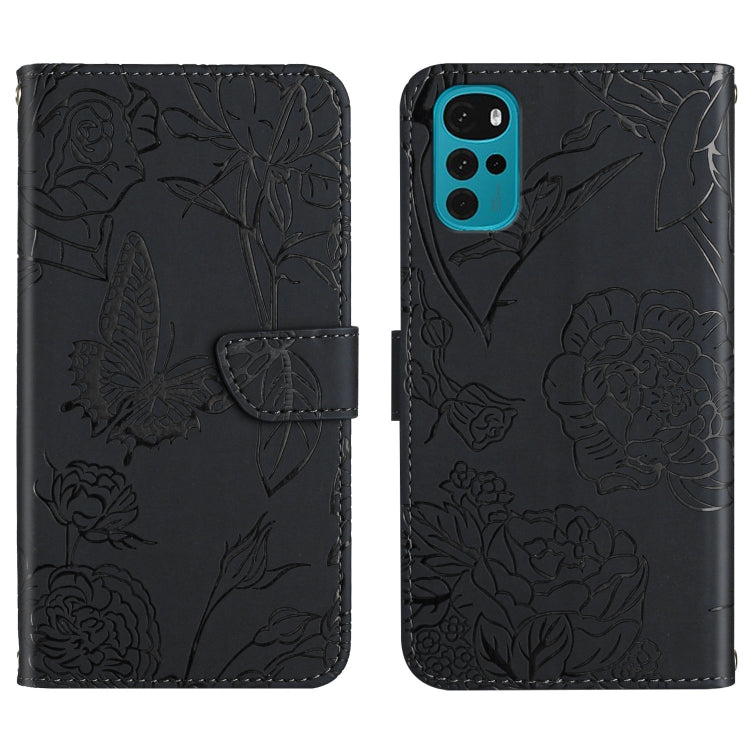Custodia per cellulare in pelle goffrata con peonia a farfalla, For Motorola Moto G9, For Motorola Moto G9 Plus, For Motorola Moto G9 Power, For Motorola Moto G22