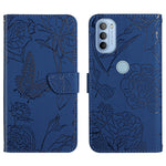 Custodia per cellulare in pelle goffrata con peonia a farfalla, For Motorola Moto G30, For Motorola Moto G31 / G41, For Motorola Moto G50, For Motorola Moto G51
