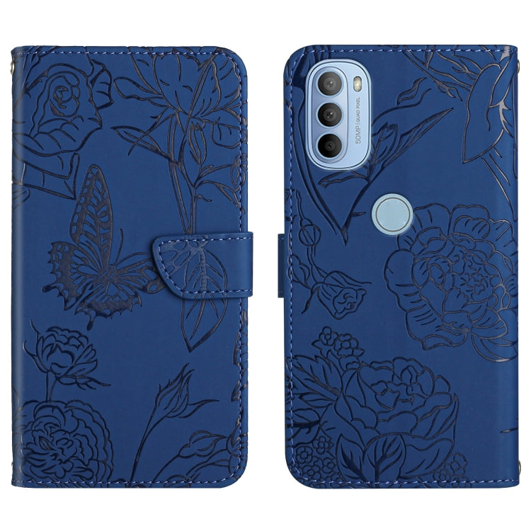 Custodia per cellulare in pelle goffrata con peonia a farfalla, For Motorola Moto G30, For Motorola Moto G31 / G41, For Motorola Moto G50, For Motorola Moto G51