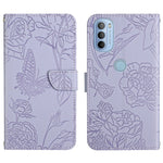 Custodia per cellulare in pelle goffrata con peonia a farfalla, For Motorola Moto G30, For Motorola Moto G31 / G41, For Motorola Moto G50, For Motorola Moto G51