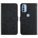Custodia per cellulare in pelle goffrata con peonia a farfalla, For Motorola Moto G30, For Motorola Moto G31 / G41, For Motorola Moto G50, For Motorola Moto G51