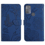 Custodia per cellulare in pelle goffrata con peonia a farfalla, For Motorola Moto G30, For Motorola Moto G31 / G41, For Motorola Moto G50, For Motorola Moto G51