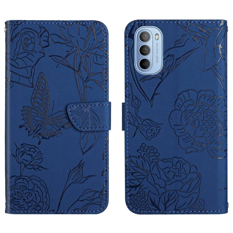 Custodia per cellulare in pelle goffrata con peonia a farfalla, For Motorola Moto G30, For Motorola Moto G31 / G41, For Motorola Moto G50, For Motorola Moto G51