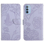 Custodia per cellulare in pelle goffrata con peonia a farfalla, For Motorola Moto G30, For Motorola Moto G31 / G41, For Motorola Moto G50, For Motorola Moto G51