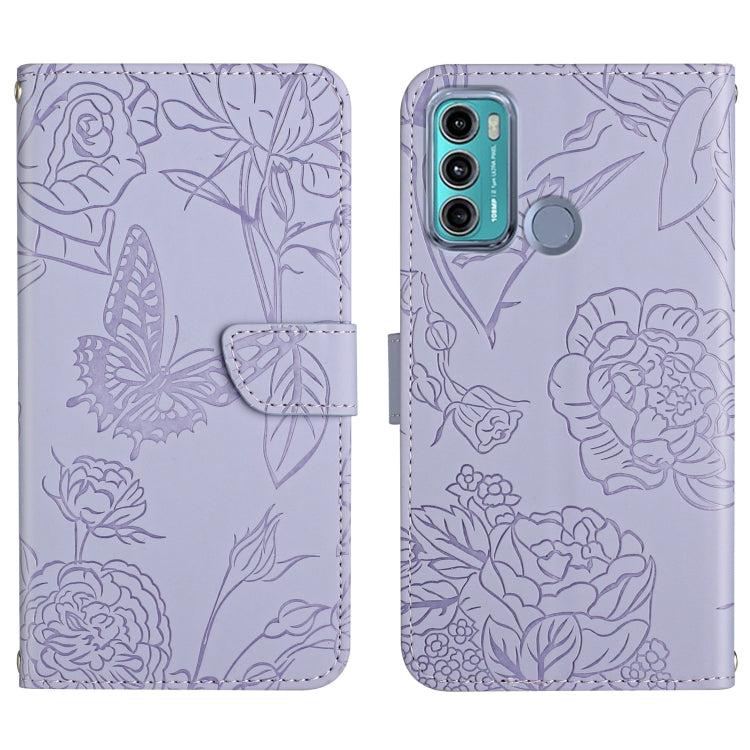 Custodia per cellulare in pelle goffrata con peonia a farfalla, For Motorola Moto G60, For Motorola Moto G60s, For Motorola Moto G71, For Motorola Moto G200 5G