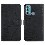 Custodia per cellulare in pelle goffrata con peonia a farfalla, For Motorola Moto G60, For Motorola Moto G60s, For Motorola Moto G71, For Motorola Moto G200 5G