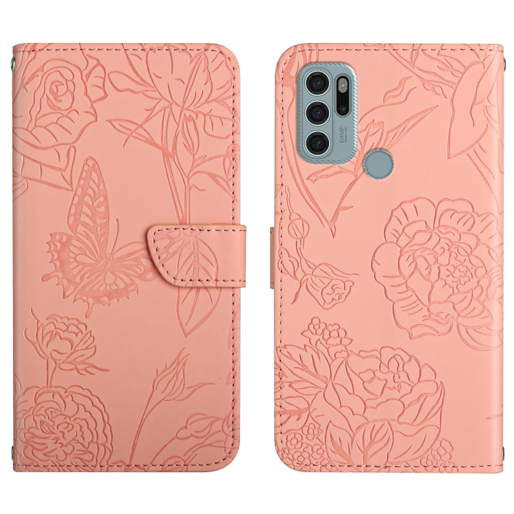 Custodia per cellulare in pelle goffrata con peonia a farfalla, For Motorola Moto G60, For Motorola Moto G60s, For Motorola Moto G71, For Motorola Moto G200 5G