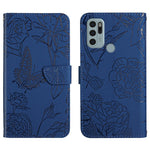 Custodia per cellulare in pelle goffrata con peonia a farfalla, For Motorola Moto G60, For Motorola Moto G60s, For Motorola Moto G71, For Motorola Moto G200 5G