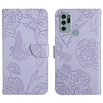 Custodia per cellulare in pelle goffrata con peonia a farfalla, For Motorola Moto G60, For Motorola Moto G60s, For Motorola Moto G71, For Motorola Moto G200 5G