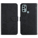 Custodia per cellulare in pelle goffrata con peonia a farfalla, For Motorola Moto G60, For Motorola Moto G60s, For Motorola Moto G71, For Motorola Moto G200 5G