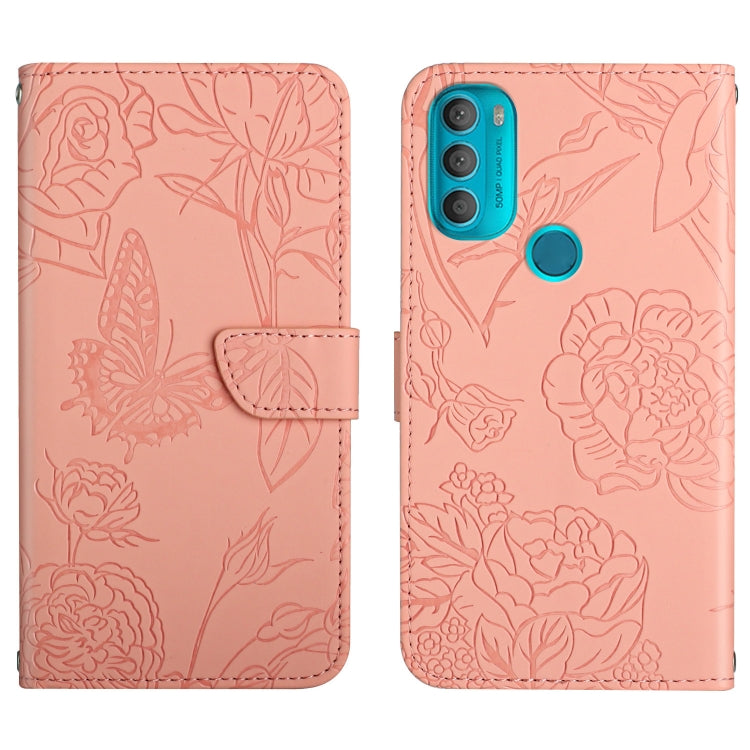 Custodia per cellulare in pelle goffrata con peonia a farfalla, For Motorola Moto G60, For Motorola Moto G60s, For Motorola Moto G71, For Motorola Moto G200 5G