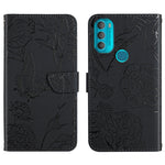 Custodia per cellulare in pelle goffrata con peonia a farfalla, For Motorola Moto G60, For Motorola Moto G60s, For Motorola Moto G71, For Motorola Moto G200 5G