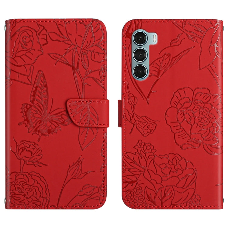 Custodia per cellulare in pelle goffrata con peonia a farfalla, For Motorola Moto G60, For Motorola Moto G60s, For Motorola Moto G71, For Motorola Moto G200 5G