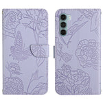 Custodia per cellulare in pelle goffrata con peonia a farfalla, For Motorola Moto G60, For Motorola Moto G60s, For Motorola Moto G71, For Motorola Moto G200 5G
