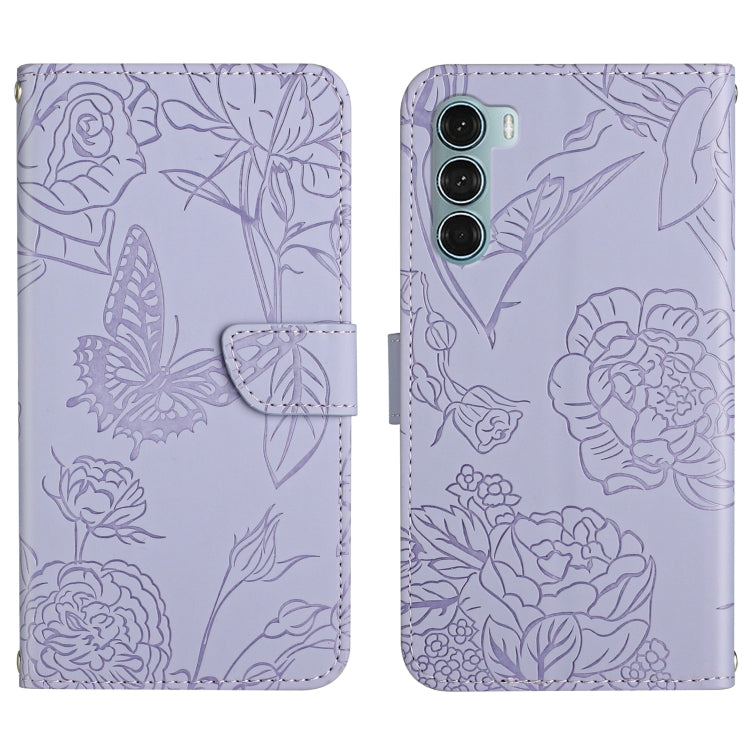 Custodia per cellulare in pelle goffrata con peonia a farfalla, For Motorola Moto G60, For Motorola Moto G60s, For Motorola Moto G71, For Motorola Moto G200 5G
