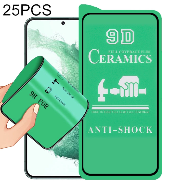 25 pellicole ceramiche per colla a schermo intero 9D, For Samsung Galaxy S22 5G (25pcs), For Samsung Galaxy S22+ 5G (25pcs), For Samsung Galaxy S22 Ultra 5G (25pcs)