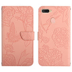 Custodia per cellulare in pelle goffrata con peonia a farfalla, For OPPO A7, For OPPO A8, For OPPO A9, For OPPO A15