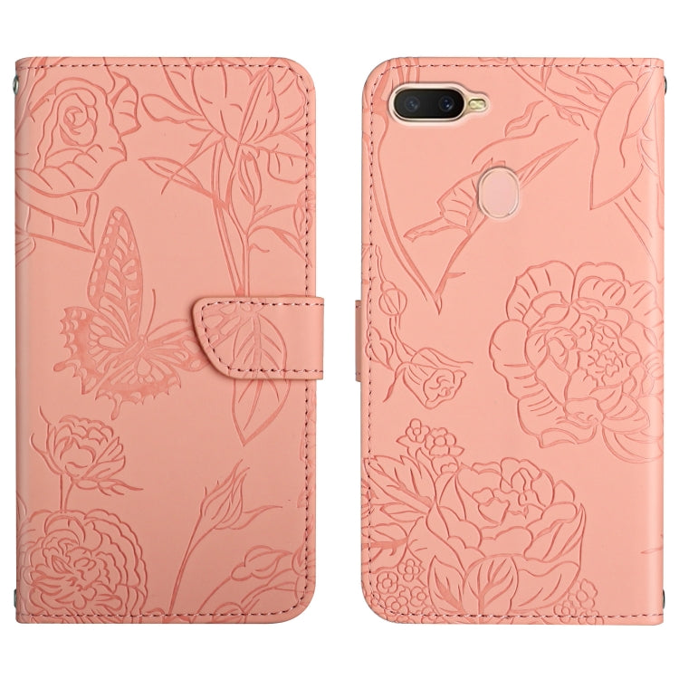 Custodia per cellulare in pelle goffrata con peonia a farfalla, For OPPO A7, For OPPO A8, For OPPO A9, For OPPO A15