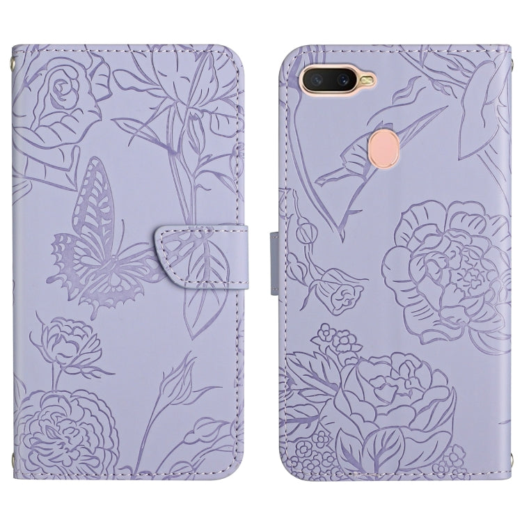 Custodia per cellulare in pelle goffrata con peonia a farfalla, For OPPO A7, For OPPO A8, For OPPO A9, For OPPO A15