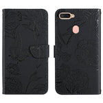 Custodia per cellulare in pelle goffrata con peonia a farfalla, For OPPO A7, For OPPO A8, For OPPO A9, For OPPO A15