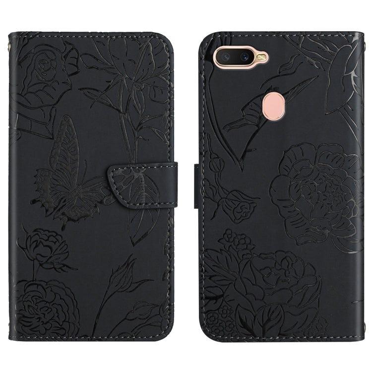 Custodia per cellulare in pelle goffrata con peonia a farfalla, For OPPO A7, For OPPO A8, For OPPO A9, For OPPO A15