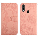 Custodia per cellulare in pelle goffrata con peonia a farfalla, For OPPO A7, For OPPO A8, For OPPO A9, For OPPO A15