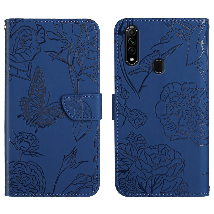 Custodia per cellulare in pelle goffrata con peonia a farfalla, For OPPO A7, For OPPO A8, For OPPO A9, For OPPO A15