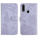 Custodia per cellulare in pelle goffrata con peonia a farfalla, For OPPO A7, For OPPO A8, For OPPO A9, For OPPO A15