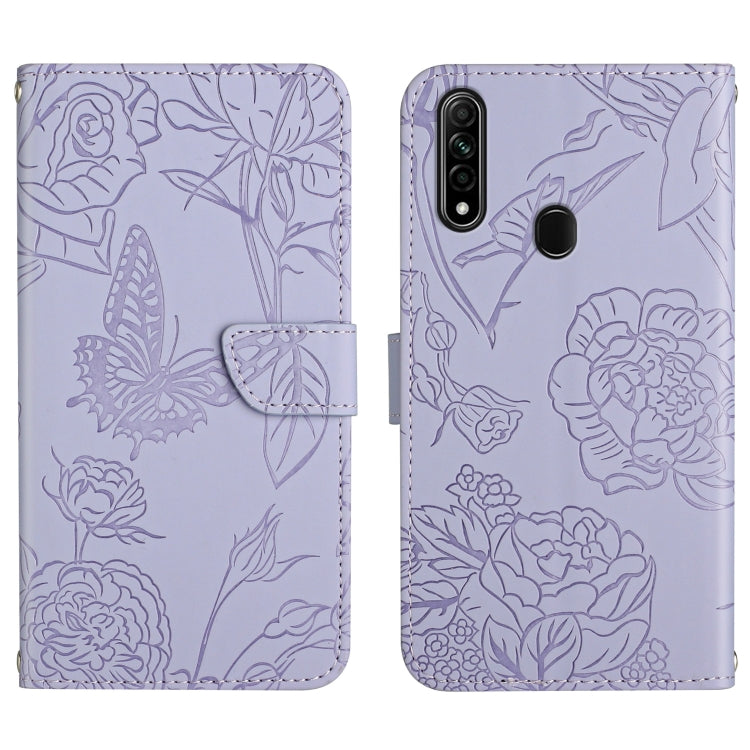 Custodia per cellulare in pelle goffrata con peonia a farfalla, For OPPO A7, For OPPO A8, For OPPO A9, For OPPO A15