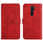 Custodia per cellulare in pelle goffrata con peonia a farfalla, For OPPO A7, For OPPO A8, For OPPO A9, For OPPO A15