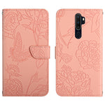 Custodia per cellulare in pelle goffrata con peonia a farfalla, For OPPO A7, For OPPO A8, For OPPO A9, For OPPO A15