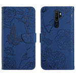 Custodia per cellulare in pelle goffrata con peonia a farfalla, For OPPO A7, For OPPO A8, For OPPO A9, For OPPO A15