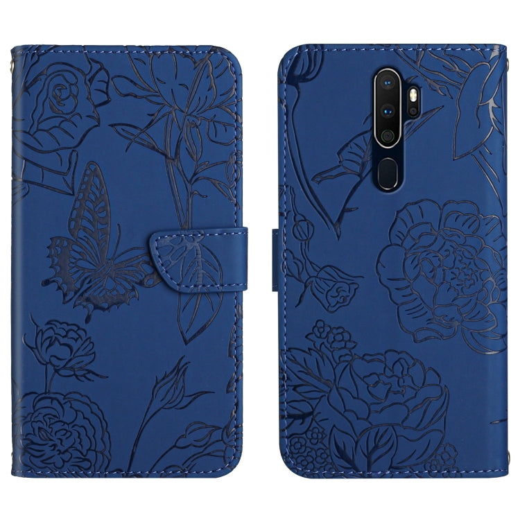 Custodia per cellulare in pelle goffrata con peonia a farfalla, For OPPO A7, For OPPO A8, For OPPO A9, For OPPO A15