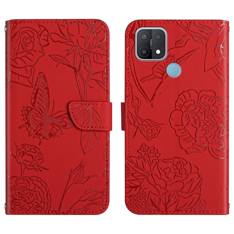 Custodia per cellulare in pelle goffrata con peonia a farfalla, For OPPO A7, For OPPO A8, For OPPO A9, For OPPO A15