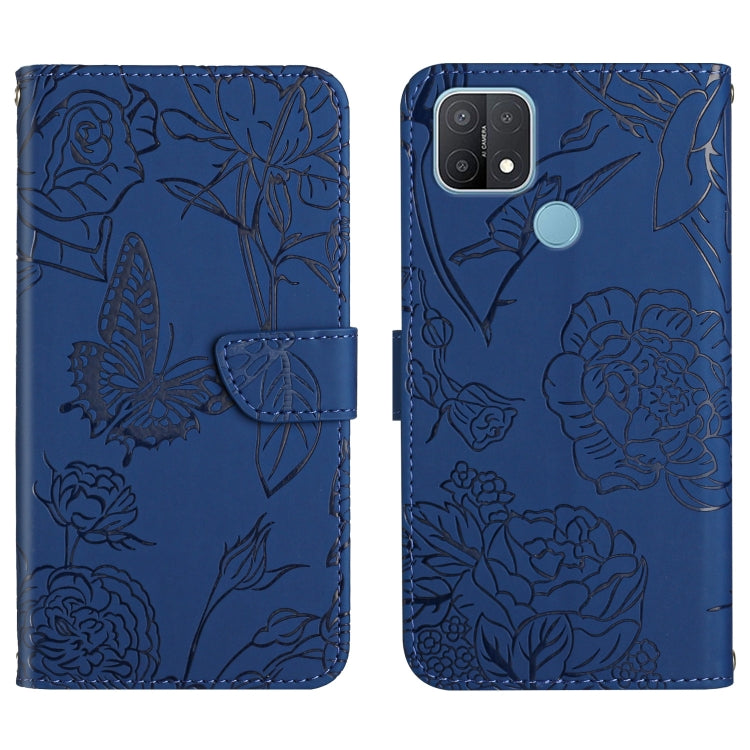 Custodia per cellulare in pelle goffrata con peonia a farfalla, For OPPO A7, For OPPO A8, For OPPO A9, For OPPO A15