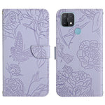 Custodia per cellulare in pelle goffrata con peonia a farfalla, For OPPO A7, For OPPO A8, For OPPO A9, For OPPO A15