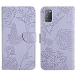 Custodia per cellulare in pelle goffrata con peonia a farfalla, For OPPO A52 / A72 / A92, For OPPO A53 4G, For OPPO A54 4G / A16, For OPPO A54 5G