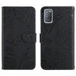 Custodia per cellulare in pelle goffrata con peonia a farfalla, For OPPO A52 / A72 / A92, For OPPO A53 4G, For OPPO A54 4G / A16, For OPPO A54 5G