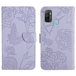 Custodia per cellulare in pelle goffrata con peonia a farfalla, For OPPO A52 / A72 / A92, For OPPO A53 4G, For OPPO A54 4G / A16, For OPPO A54 5G