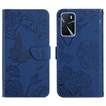 Custodia per cellulare in pelle goffrata con peonia a farfalla, For OPPO A52 / A72 / A92, For OPPO A53 4G, For OPPO A54 4G / A16, For OPPO A54 5G