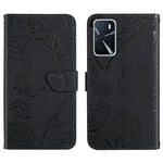Custodia per cellulare in pelle goffrata con peonia a farfalla, For OPPO A52 / A72 / A92, For OPPO A53 4G, For OPPO A54 4G / A16, For OPPO A54 5G