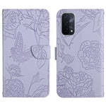 Custodia per cellulare in pelle goffrata con peonia a farfalla, For OPPO A52 / A72 / A92, For OPPO A53 4G, For OPPO A54 4G / A16, For OPPO A54 5G