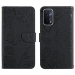 Custodia per cellulare in pelle goffrata con peonia a farfalla, For OPPO A52 / A72 / A92, For OPPO A53 4G, For OPPO A54 4G / A16, For OPPO A54 5G