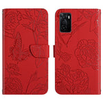 Custodia per cellulare in pelle goffrata con peonia a farfalla, For OPPO A55s, For OPPO A91, For OPPO A93s, For OPPO A94 4G