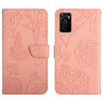 Custodia per cellulare in pelle goffrata con peonia a farfalla, For OPPO A55s, For OPPO A91, For OPPO A93s, For OPPO A94 4G