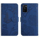 Custodia per cellulare in pelle goffrata con peonia a farfalla, For OPPO A55s, For OPPO A91, For OPPO A93s, For OPPO A94 4G