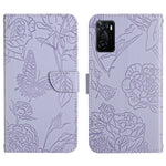 Custodia per cellulare in pelle goffrata con peonia a farfalla, For OPPO A55s, For OPPO A91, For OPPO A93s, For OPPO A94 4G