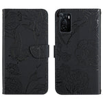 Custodia per cellulare in pelle goffrata con peonia a farfalla, For OPPO A55s, For OPPO A91, For OPPO A93s, For OPPO A94 4G