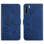 Custodia per cellulare in pelle goffrata con peonia a farfalla, For OPPO A55s, For OPPO A91, For OPPO A93s, For OPPO A94 4G